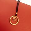 Vietnam Shajin Gufa Colgante Hebilla Ping An Latón Chapado en Oro Colgante Pixiu de la Suerte Collar Regalo de Vacaciones