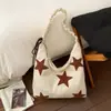 Bolso Cruzado Bordado de Estrella de Nicho Estilo Coreano, Bolso de Hombro de Gamuza de Gran Capacidad, Bolso de Axila Fresco y Versátil para Otoño e Invierno