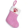 Calcetines de Navidad Lindos con Letras y Colgantes Pequeños de Lana Rosa Tejida Decoraciones para Calcetines de Navidad Transfronterizos Nuevo Producto