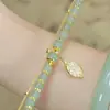 En stock Pulsera de la suerte estilo TikTok pulsera apilada de doble capa con hoja de ginkgo pulsera de hoja de ginkgo para mujer Influencer en línea regalo