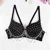 Lingerie Sexy com Franjas e Contas Estilo Europeu e Americano, Corset de Dança do Ventre Fashion Ultra-Curto Justo Sem Costas