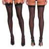 Medias de Rejilla Negras de Seda Ultrafinas Hasta la Rodilla Medias de Seda Sexy Divertidas con Lazo de Encaje ins En Stock