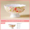 Taza de Té Cerámica con Pie Alto, Diseño de Hojas y Flores de Cerezo Pintado a Mano para Uso en Casa, Juego de Té Kung Fu, Taza de Té Personal