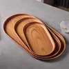 Bandeja Ovalada Transfronteriza con Imitación de Madera, Plato de Cena, Bandeja para Té, Bandeja de Almacenamiento para Tazas de Agua del Hogar, Plato para Pasteles de Cafetería