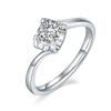 Anel Transfronteiriço Novo Estilo Moissanita Braço Torcido Cabeça de Touro Prata S925 Banhado a Platina Anel de Moissanita para Mulheres Anel de Ouro 18K