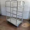 Carro de Logística Plegable Barra de Acero Reforzada Manejo de Volteo Almacén Desmontaje Montaje Jaula de Clasificación Express Carrito Almacenamiento Móvil