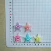 Pinza para el pelo popular con estrella de mar y purpurina degradada para niños, Pinza lateral para niña, Colgante hecho a mano con pegamento de crema DIY, Accesorio para zapato Clog