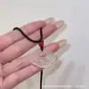 Colgante de Piedra Chalcedonia Blanca Tipo Hielo Candado Ping An Suministro Directo de Fábrica Collar de Candado Nube Auspiciosa Regalos para Ferias de Templos Colgante de Jade al por Mayor