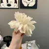 Goma para el pelo fruncida de encaje francés Color albaricoque lechoso Cuerda para el pelo con bordado 3D Estilo nicho de alta gama y suave Goma para el pelo de intestino grueso