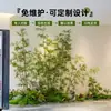 Combinación de Paisajismo con Plantas Verdes Escalera Debajo del Balcón Sala de Estar Oficina Pasillo Vestíbulo Área de Ocio Decoración Plantas Artificiales