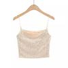 Camisola Pequeña Brillante de Lentejuelas para Mujer 2024 Verano Nueva Deseo Puro Spice Girls Ropa Exterior Top Corto Sexy Sin Mangas
