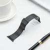 Adecuado para Apple Applewatch Amano Correa de Reloj de Metal de Acero Inoxidable con Hebilla Doble de Siete Cuentas