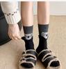 Nuevos Calcetines de Felpa con Dibujos de Conejos Lindos de Otoño e Invierno para Mujer, Uso Bidireccional, Calcetines Holgados Grises, Doble Puño, Calcetines Acanalados Sin Costuras