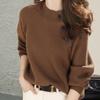 Suéter de punto holgado con botones y cuello alto para mujer, otoño e invierno, nuevo jersey de manga larga, color liso, talla grande, top corto adelgazante