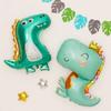 Globo grande de dinosaurio de dibujos animados, tiranosaurio, raptor, dragón de cuello largo, decoración para fiesta de cumpleaños infantil, globo de película de aluminio