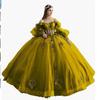 Vestido de Noche Transfronterizo de un Hombro con Falda Abullonada Floral y Mangas Abullonadas, Nuevo Estilo 2026 para Fiesta de Cumpleaños