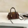 Bolso Boston de cuero esmerilado para mujer, moderno, simple, versátil, gran capacidad, bolso cruzado para el trabajo, bolso de hombro, estilo de nicho