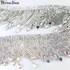 Gotas de água explosivas borla strass guarnição corrente cristal guarnição faça você mesmo roupas de casamento acessórios de strass