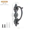 Manija de Puerta Artesanal de Hierro Fundido Vintage Estilo Americano Decoración de Pared para Patio Exterior Jardín Manija de Hierro Artístico Decorativa para Puerta de Madera Puerta de Gabinete Inserto