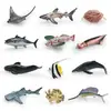 Set de 12 Figuras Realistas de Peces de Aguas Profundas PVC Modelos de Animales Marinos Incluyendo Mantarraya Tiburón Ballena Calamar y Más Juguetes Educativos del Océano y Oce