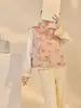 Moda Estilo Nacional Cuello Diagonal Chaleco de Piel de Visón Invierno Nuevo Estilo Chino Elegante Chaleco con Bordado de Caballo para Mujer Ny042