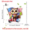 Colgante de Acrílico 2D para Coche con Diseño Nuevo Transfronterizo Día de la Independencia Americana Llavero de Gato Conejo Águila de Dibujos Animados Decoración Interior de Coche