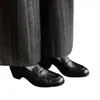 Mocassins de Couro Genuíno Femininos Estilo Britânico Salto Bloco Sapatos Pequenos de Couro Slip-on Versátil Preto Solado Grosso Sapatos Únicos Mocassins Verão