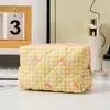 Estilo Transfronterizo Nuevo Estilo Cuadros Lazo Embrague de Gran Capacidad Bolso de Maquillaje Billetera Portátil Estilo Fresco Estilo Estudiante Japonés y Coreano
