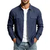 2026 Ropa de Trabajo Americana Transfronteriza Lino Camisa de Manga Larga para Hombre Amazon Holgada Casual Manga Larga