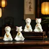 Adorno de Resina Estilo Chino Nuevo Noreste: Zorro de Nueve Colas y Hada Amarilla en Estilo Zen para Decoración de Mesa de Té en Casa, Venta al por Mayor