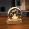 Lámpara de noche de cristal para escritorio, adorno creativo de cristal, lámpara ambiental de mesita de noche, pequeño regalo para maestros en la ocasión del inicio de clases