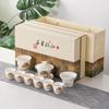 Juego de té kung fu de 10 piezas de porcelana de jade mate, traje de regalo de negocios estilo chino de alta calidad, caqui Ruyi, venta al por mayor