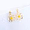 Aretes de margarita INS personalidad temperamento estilo nacional fresco Mori dulce flor de pegamento aretes suministro al por mayor