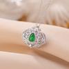 Un Ciervo Plata Esterlina S925 Chapado en Oro Jade Verde Esmeralda Vintage Calabaza Hueca Colgante Saquito Caja Gawu Colgante de Plata