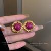 Pendientes de clip para la oreja sin agujero para la oreja con cadena de resina de aguja plateada enrollada alrededor, pendientes de moda francesa, pendientes de estilo cortesano vintage al por mayor
