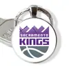 Logo de Equipo de la NBA Lakers Warriors 76ers Time Gem Aleación de Metal Llavero Grabado Colgante de Llave