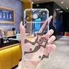 Funda de Teléfono Coreana de Rayas Irregulares Más Vendida de Amazon para Apple 17Pro 16/15 Transparente Anti-Caídas Suave