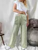 Novedades Otoño/Invierno 2026 Ropa para Mujer Amazon Transfronteriza Europea y Americana Holgada Rayada con Bolsillo Moda Casual Pantalones de Pierna Ancha para Mujer