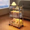 Prateleira de Armazenamento de Lanches e Cosméticos Multicamadas de Acrílico para Mesa de Cabeceira Carrinho Transparente para Banheiro Prateleira de Armazenamento de Chão