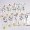 Velas de número bañadas en oro empaquetadas individualmente para pastelerías y panaderías, velas decorativas para pasteles, velas para la celebración del primer cumpleaños de bebé