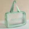 Bolsa de Higiene Pessoal Portátil Transparente Fosca à Prova d'Água Espessa de Grande Capacidade Estilo Coreano Saco de Maquiagem à Prova de Poeira