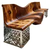 Banco de Asiento de Paisaje de Jardín de Calle Comercial de Plaza Exterior Silla Creativa de Acero Inoxidable de Forma Irregular para Sillas Públicas de Ocio para Centros Comerciales