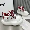 Celebridade da Internet Venda Quente Sapatos de Plataforma com Cabeça Grande Femininos Moda Outono 2026 Versátil Solado Grosso Aumento de Altura Antiderrapante Casuais Esportivos para Mulheres