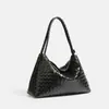 Bolsa Tote Tecida Casual de Design Nicho Outono/Inverno 2026, Bolsa de Ombro Vintage de Grande Capacidade para o Trabalho, Bolsa de Axila