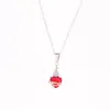 Collar con Colgante de Cruz de Zirconia Roja en Forma de Corazón, Cadena de Clavícula de Moda con Incrustaciones de Diamantes de Zirconia en Forma de Corazón, Cadena Creativa para el Cuello Dorada con Forma de Corazón