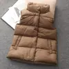 Chamarra acolchada con cuello alto transfronteriza para mujer, estilo corto, moda de invierno 2026, color liso, engrosada, cálida, plumón de pato blanco, chamarra puffer simple