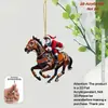 Decorações Acrílicas Planas Transfronteiriças de Carro e Cavalo Decoração de Feriado Enfeites Pendentes Árvore de Natal 2D Papai Noel Decorações Pendentes