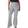 Calça Flare Esportiva Fitness de Alta Elasticidade Plus Size Europeia e Americana para Mulheres, Calça Casual de Yoga Emagrecedora e de Caimento Solto