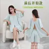 Ropa ligera de moxibustión y masaje de verano, delgada, transpirable, fácil de lavar, secado rápido, con mangas, cierre de botón en la espalda, estilo pullover, adecuada para fisioterapia y sauna