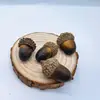 Estilo Bosque Natural Bellota Decoración de Bellota Hecho a Mano Colgante de Flor Seca Pino Fruta Seca Set de Navidad Adornos de Creación Ambiental para Jardín de Niños